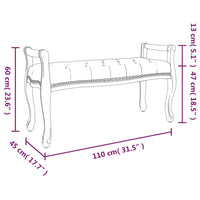 Panca Grigio Scuro 110x45x60 cm in Tessuto 344437