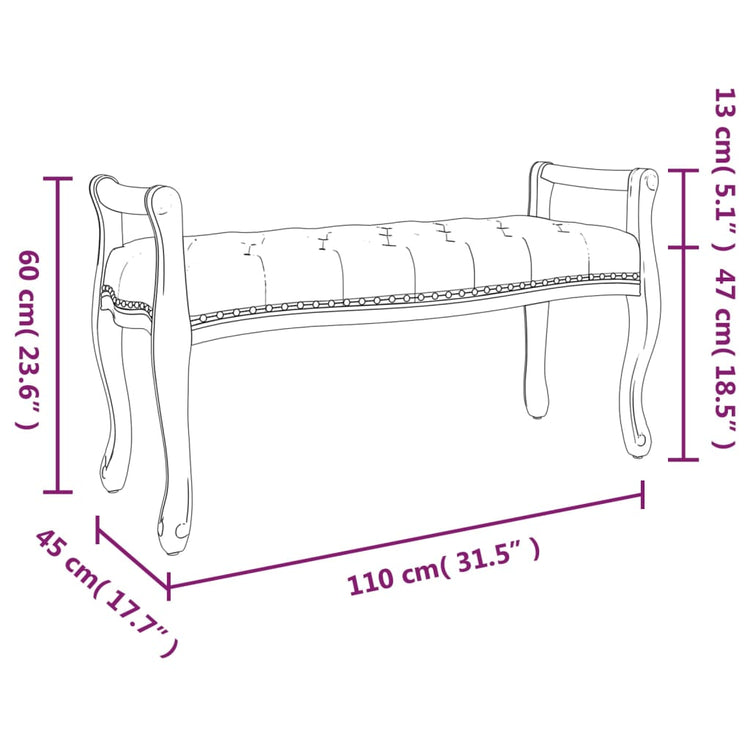 Panca Grigio Scuro 110x45x60 cm in Tessuto 344437