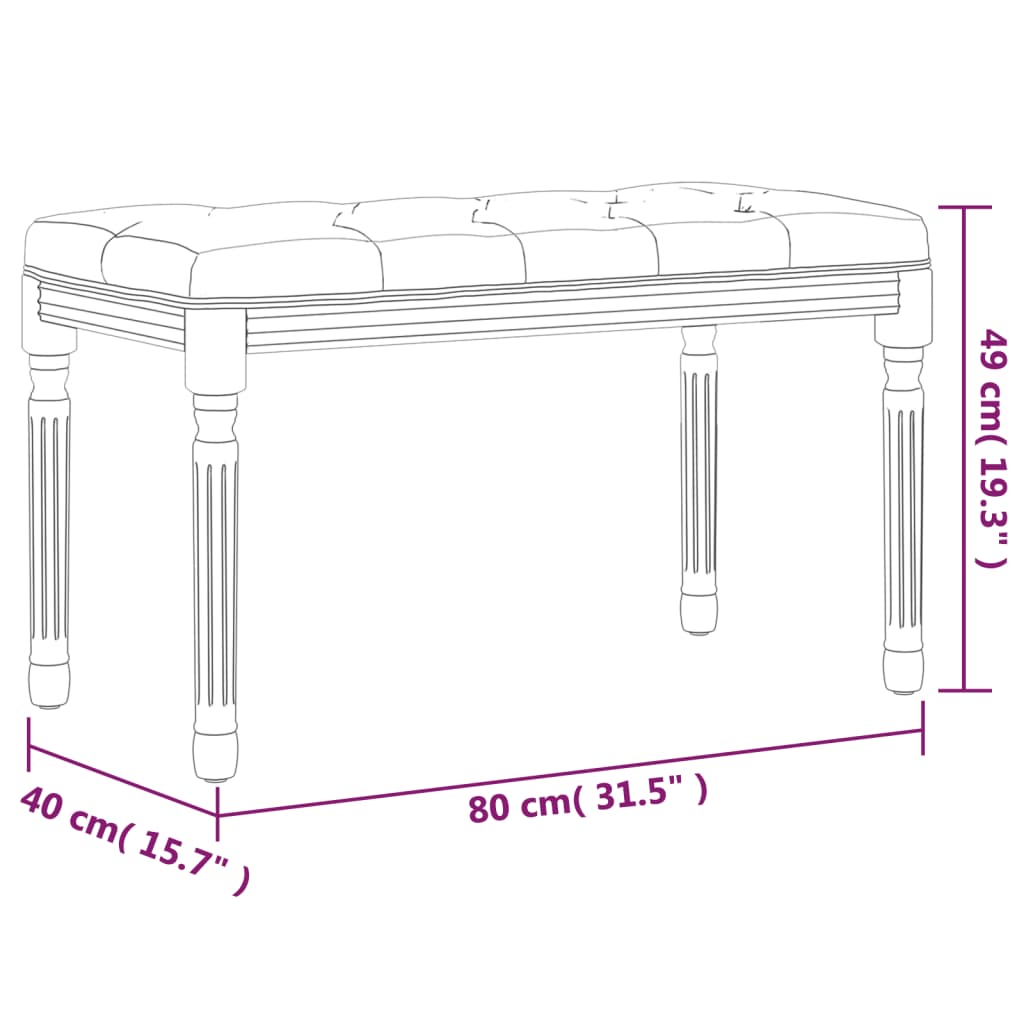 Panca Grigio Scuro 80x40x49 cm in Tessuto 344444