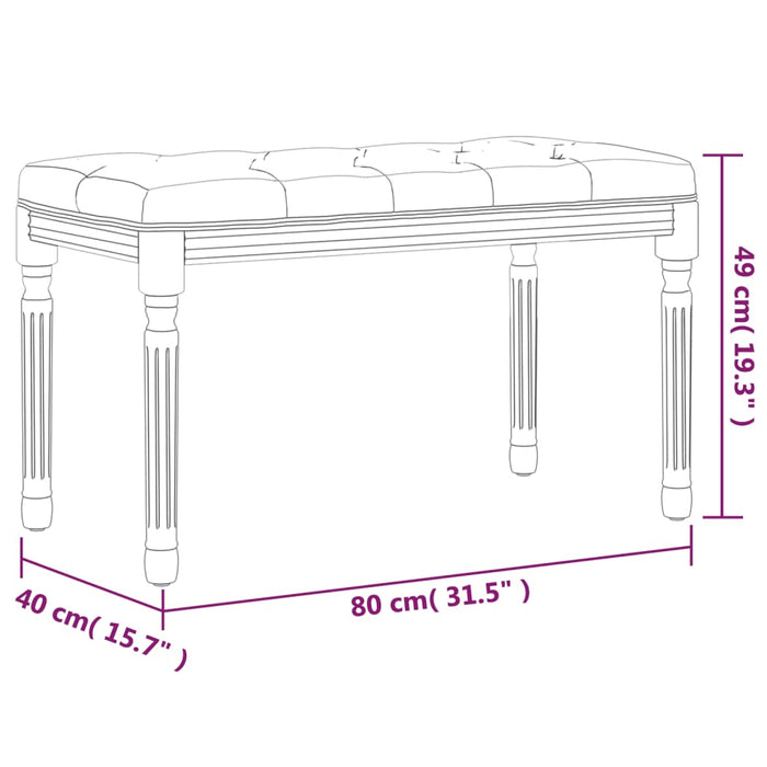 Panca Grigio Scuro 80x40x49 cm in Tessuto 344444