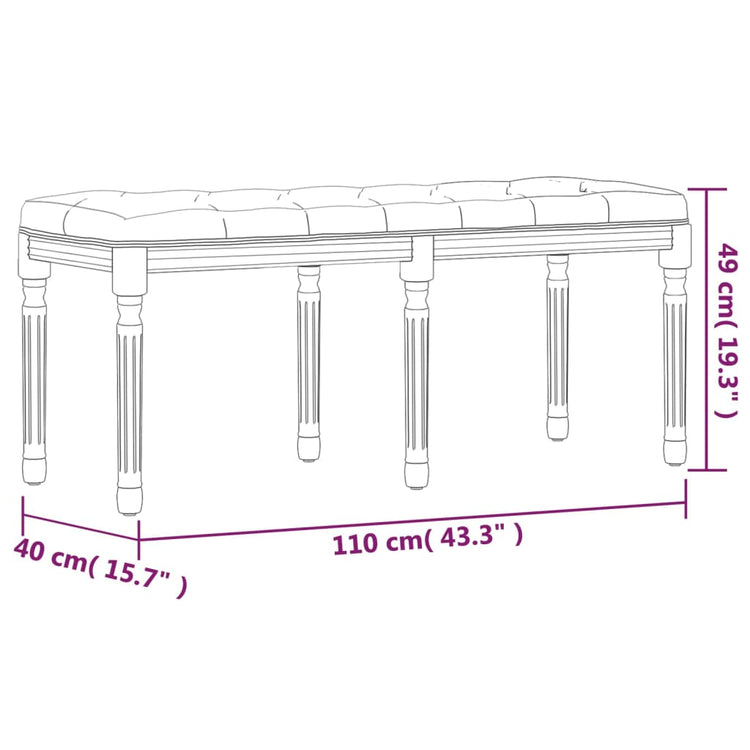 Panca Grigio Scuro 110x40x49 cm in Tessuto 344451