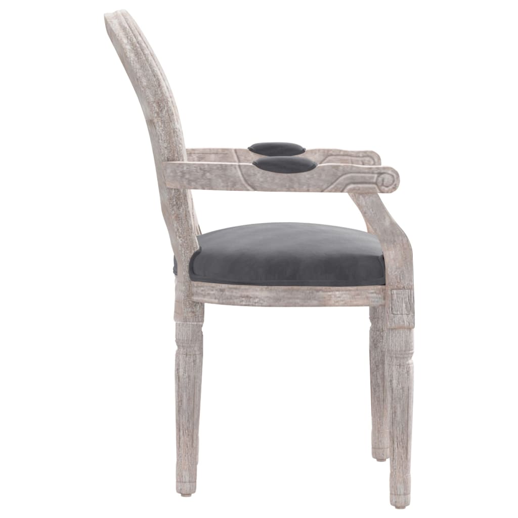 Sedia da Pranzo Grigio Scuro 54x56x96,5 cm Velluto 344484