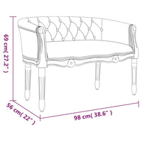 Panca Grigio Chiaro 98x56x69 cm in Velluto 344511