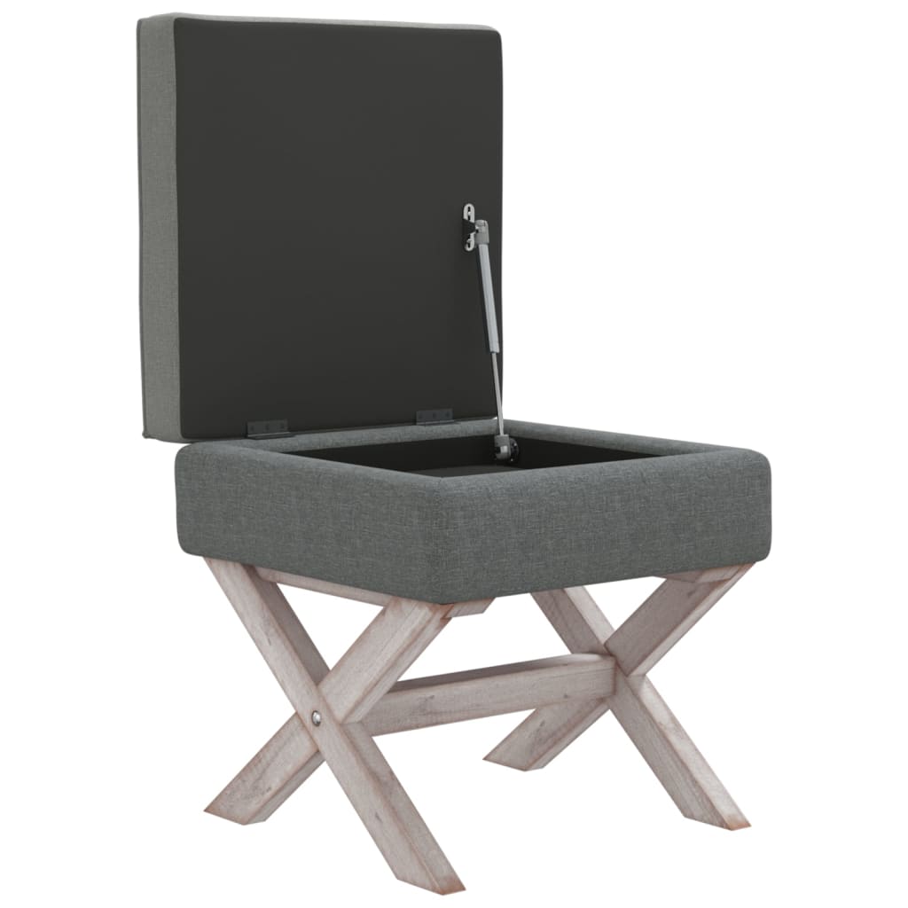 Sgabello Portaoggetti Grigio Scuro 45x45x49 cm in Tessuto 344516