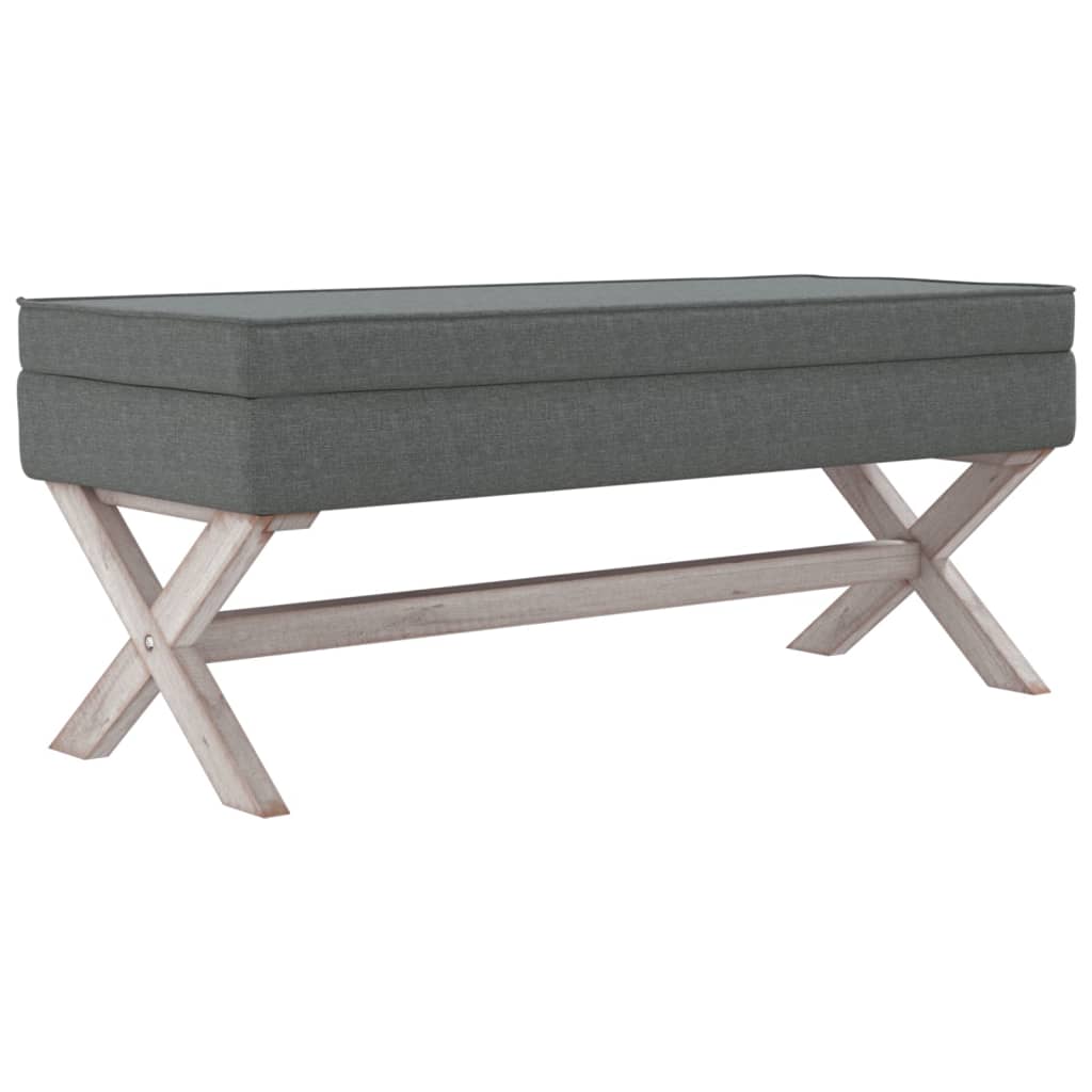 Sgabello Portaoggetti Grigio Scuro 110x45x49 cm in Tessuto cod mxl 50196