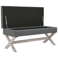 Sgabello Portaoggetti Grigio Scuro 110x45x49 cm in Tessuto cod mxl 50196