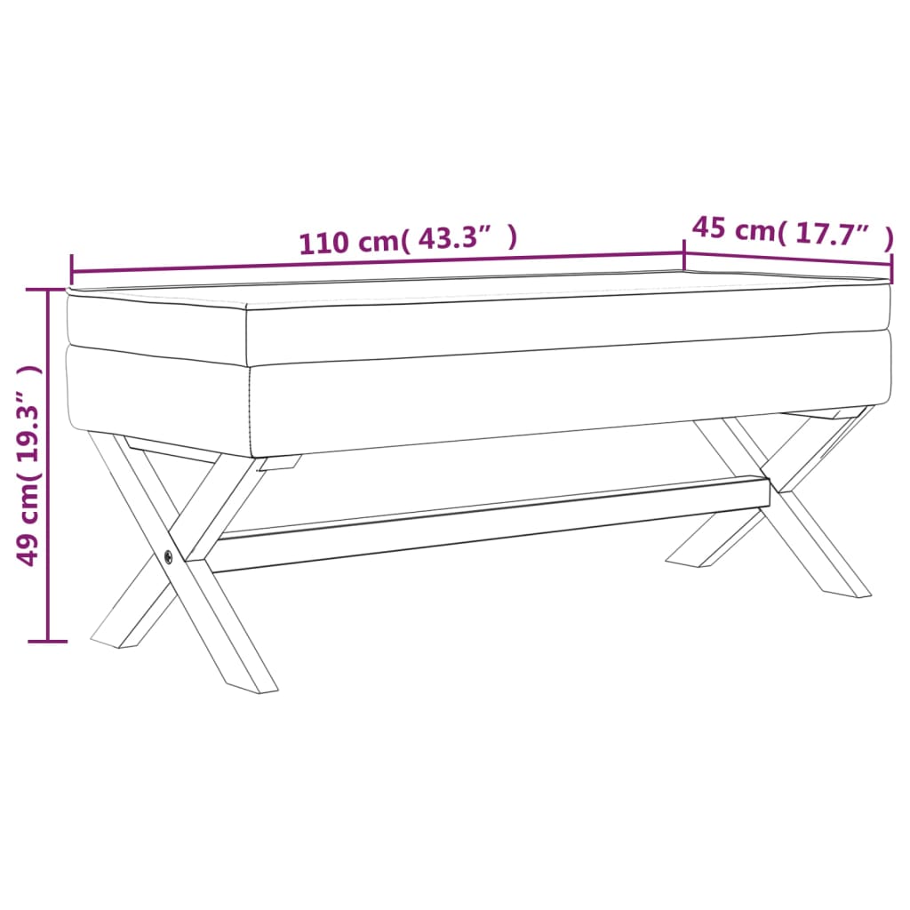 Sgabello Portaoggetti Grigio Scuro 110x45x49 cm in Tessuto cod mxl 50196