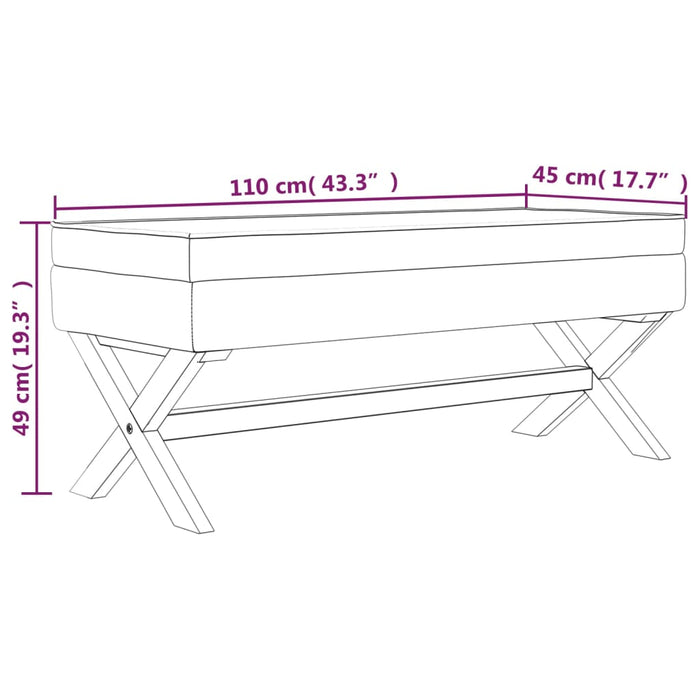 Sgabello Portaoggetti Grigio Scuro 110x45x49 cm in Tessuto 344523