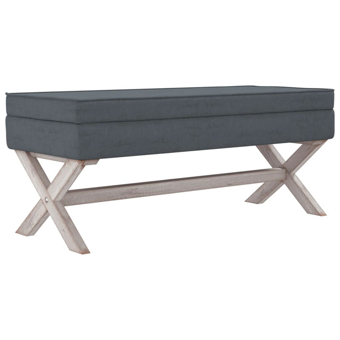 Sgabello Portaoggetti Grigio Scuro 110x45x49 cm in Velluto cod mxl 51142