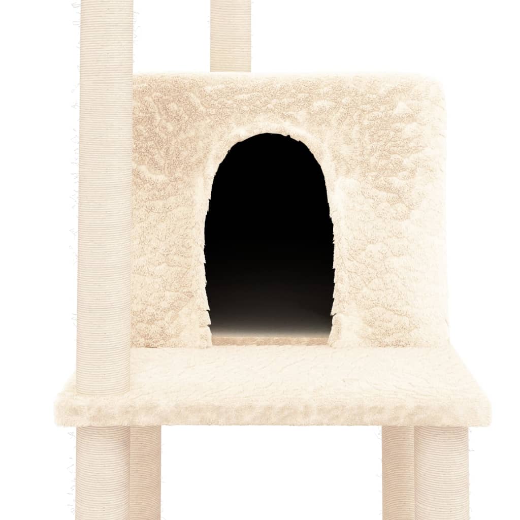 Albero per Gatti con Tiragraffi in Sisal Crema 144,5 cm cod mxl 8982