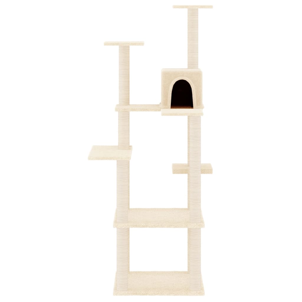 Albero per Gatti con Tiragraffi in Sisal Crema 153 cm cod mxl 12537