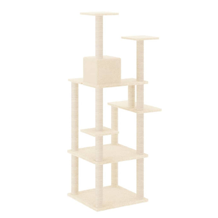 Albero per Gatti con Tiragraffi in Sisal Crema 153 cm cod mxl 12537