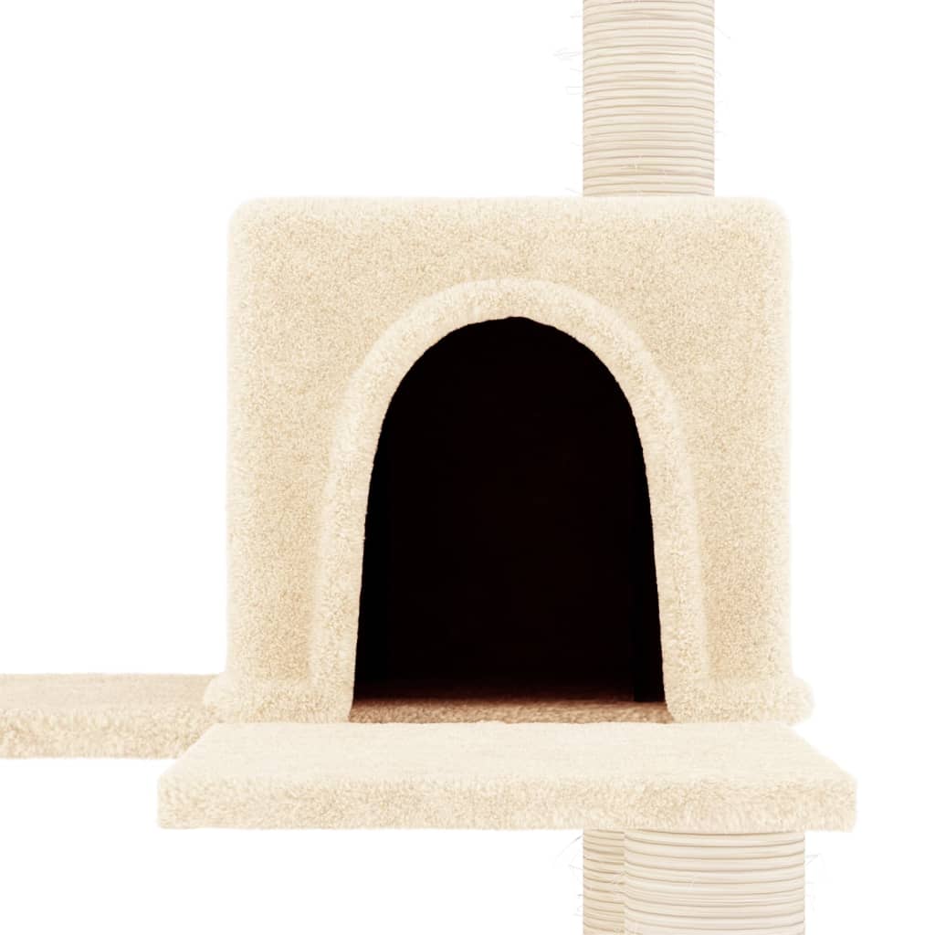 Albero per Gatti con Tiragraffi in Sisal Crema 153 cm cod mxl 12537