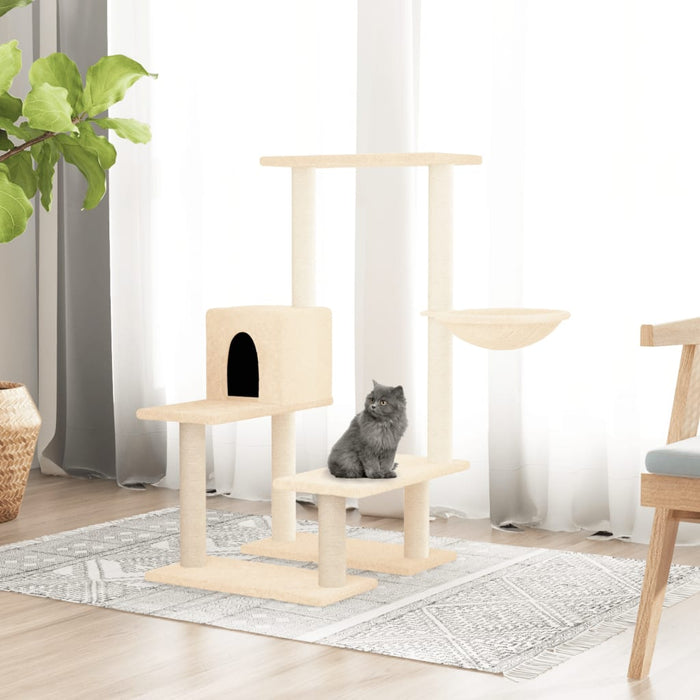 Albero per Gatti con Tiragraffi in Sisal Crema 94,5 cm cod mxl 5905