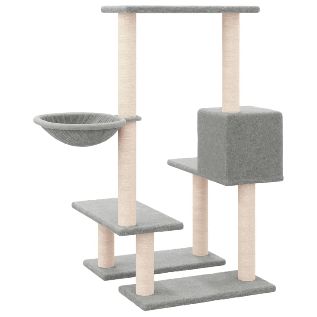 Albero per Gatti con Tiragraffi in Sisal Grigio Chiaro 94,5 cm cod mxl 24746