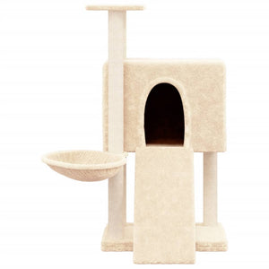 Albero per Gatti con Tiragraffi in Sisal Crema 96 cm