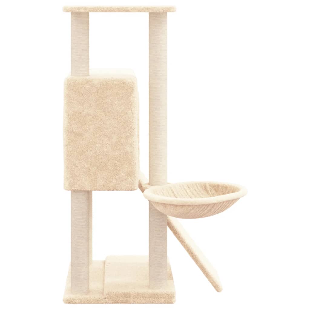 Albero per Gatti con Tiragraffi in Sisal Crema 96 cm