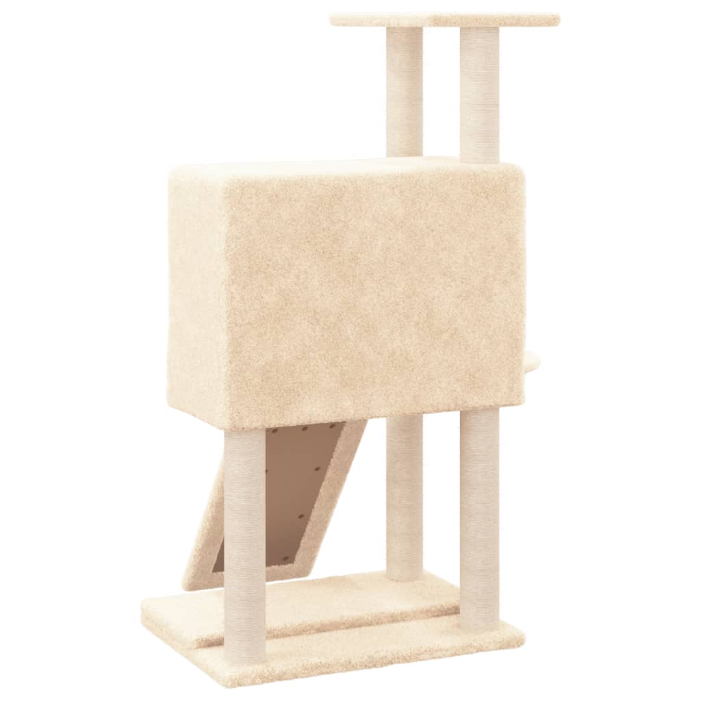 Albero per Gatti con Tiragraffi in Sisal Crema 96 cm 171645