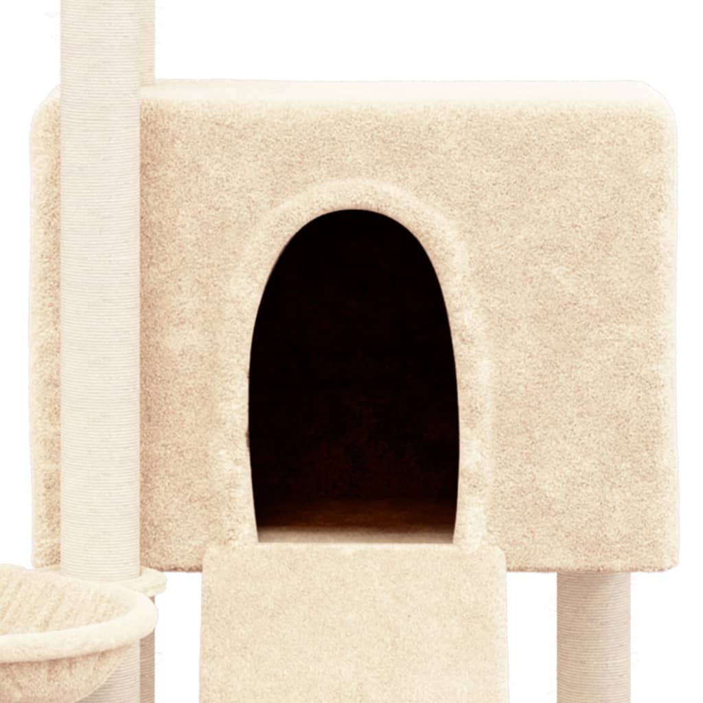 Albero per Gatti con Tiragraffi in Sisal Crema 96 cm 171645