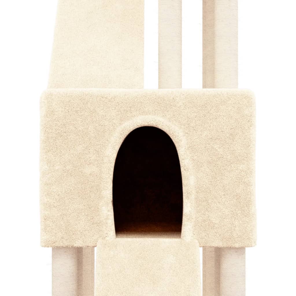 Albero per Gatti con Tiragraffi in Sisal Crema 190 cm cod mxl 6198