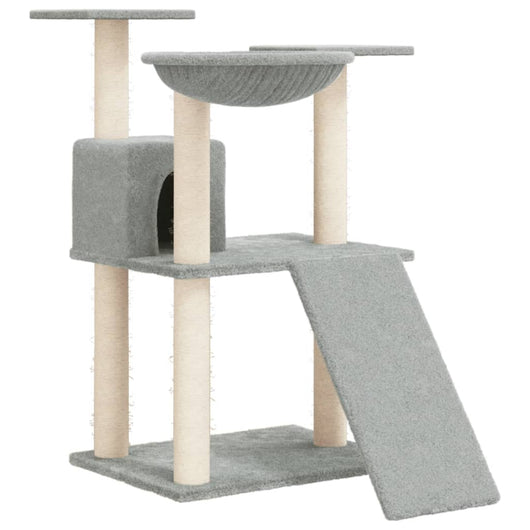 Albero per Gatti con Tiragraffi in Sisal Grigio Chiaro 83 cm cod mxl 11905