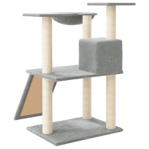 Albero per Gatti con Tiragraffi in Sisal Grigio Chiaro 83 cm cod mxl 11905