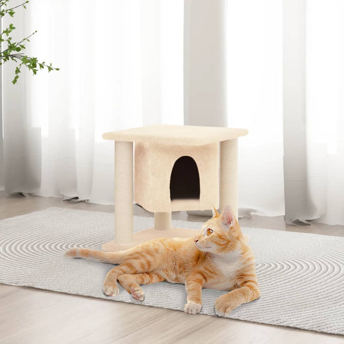 Albero per Gatti con Tiragraffi in Sisal Crema 37 cm 171654