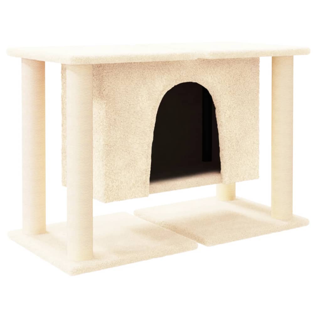 Albero per Gatti con Tiragraffi in Sisal Crema 50 cm 171657