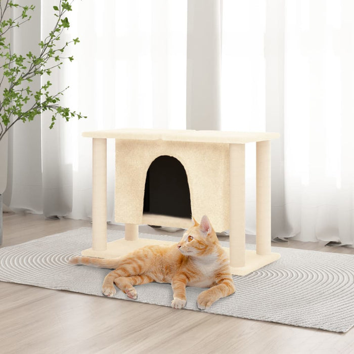 Albero per Gatti con Tiragraffi in Sisal Crema 50 cm 171657