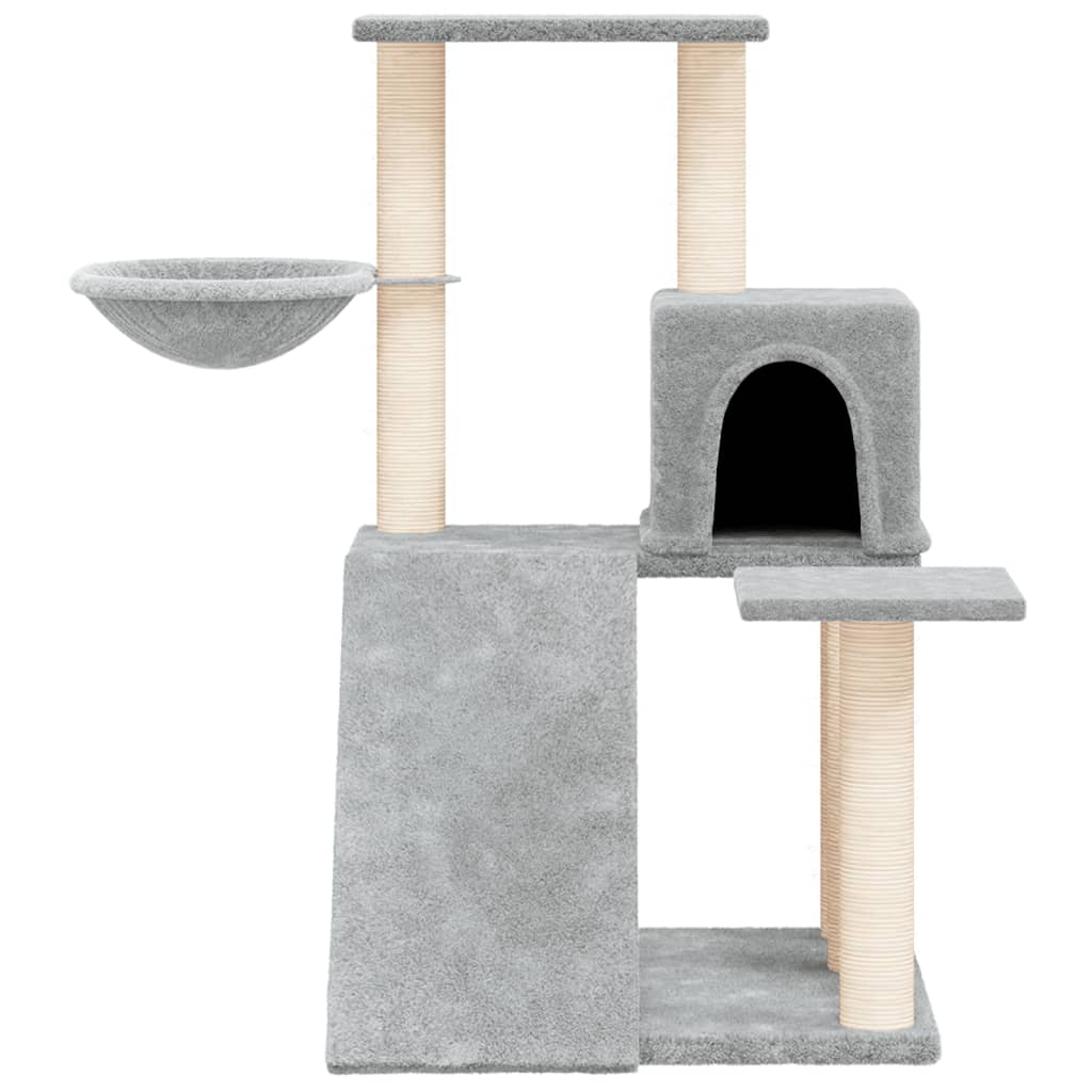 Albero per Gatti con Tiragraffi in Sisal Grigio Chiaro 82 cm 171661