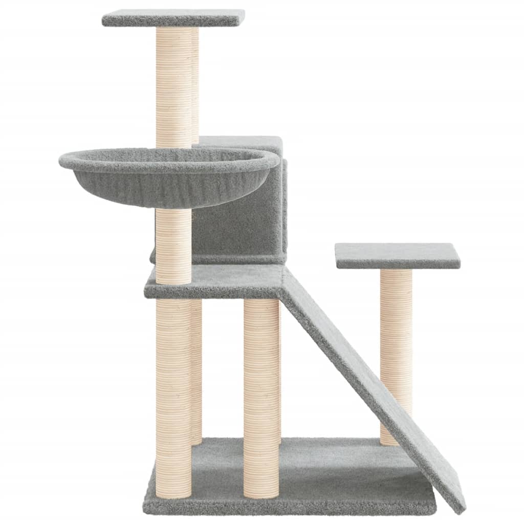 Albero per Gatti con Tiragraffi in Sisal Grigio Chiaro 82 cm 171661