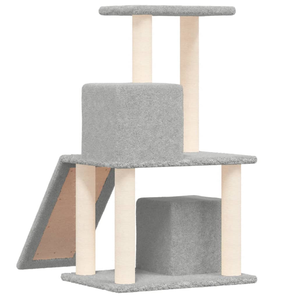 Albero per Gatti con Tiragraffi in Sisal Grigio Chiaro 82 cm cod mxl 10072