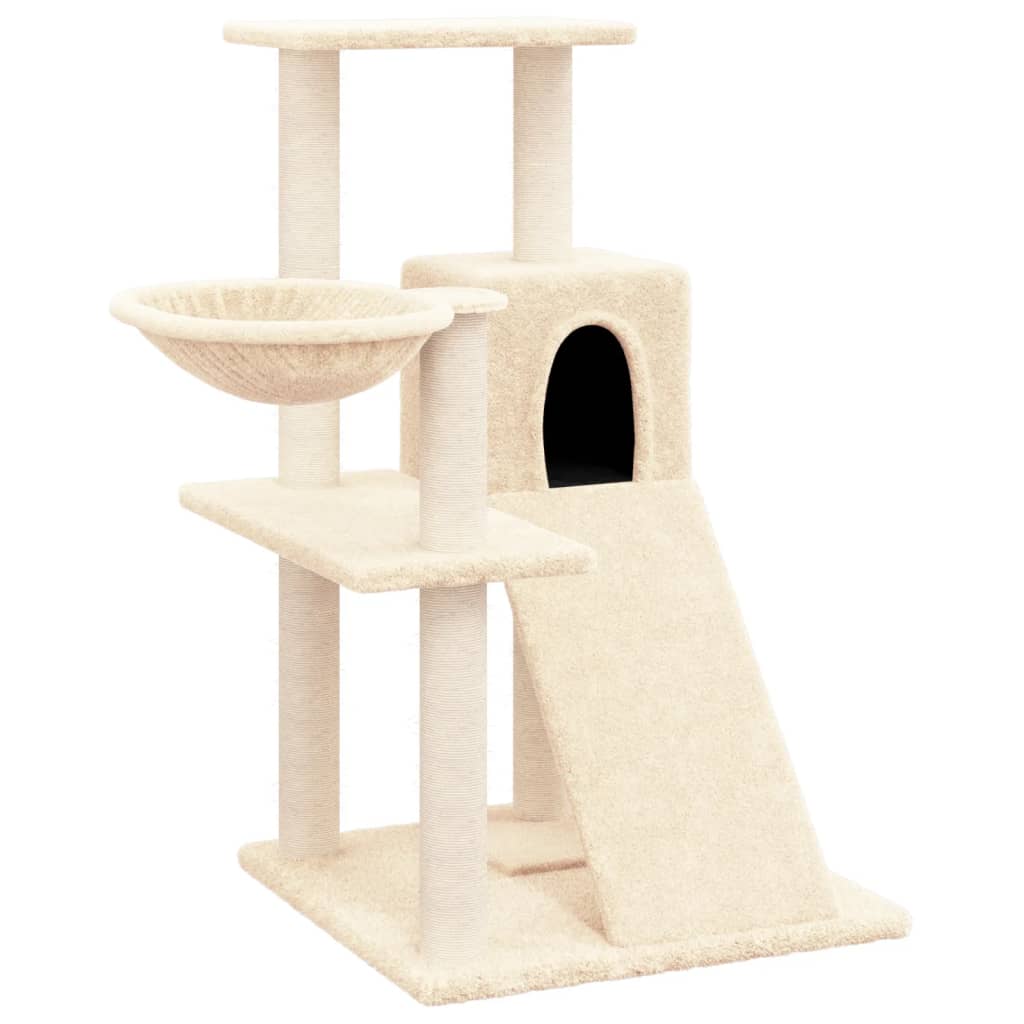 Albero per Gatti con Tiragraffi in Sisal Crema 82 cm 171666