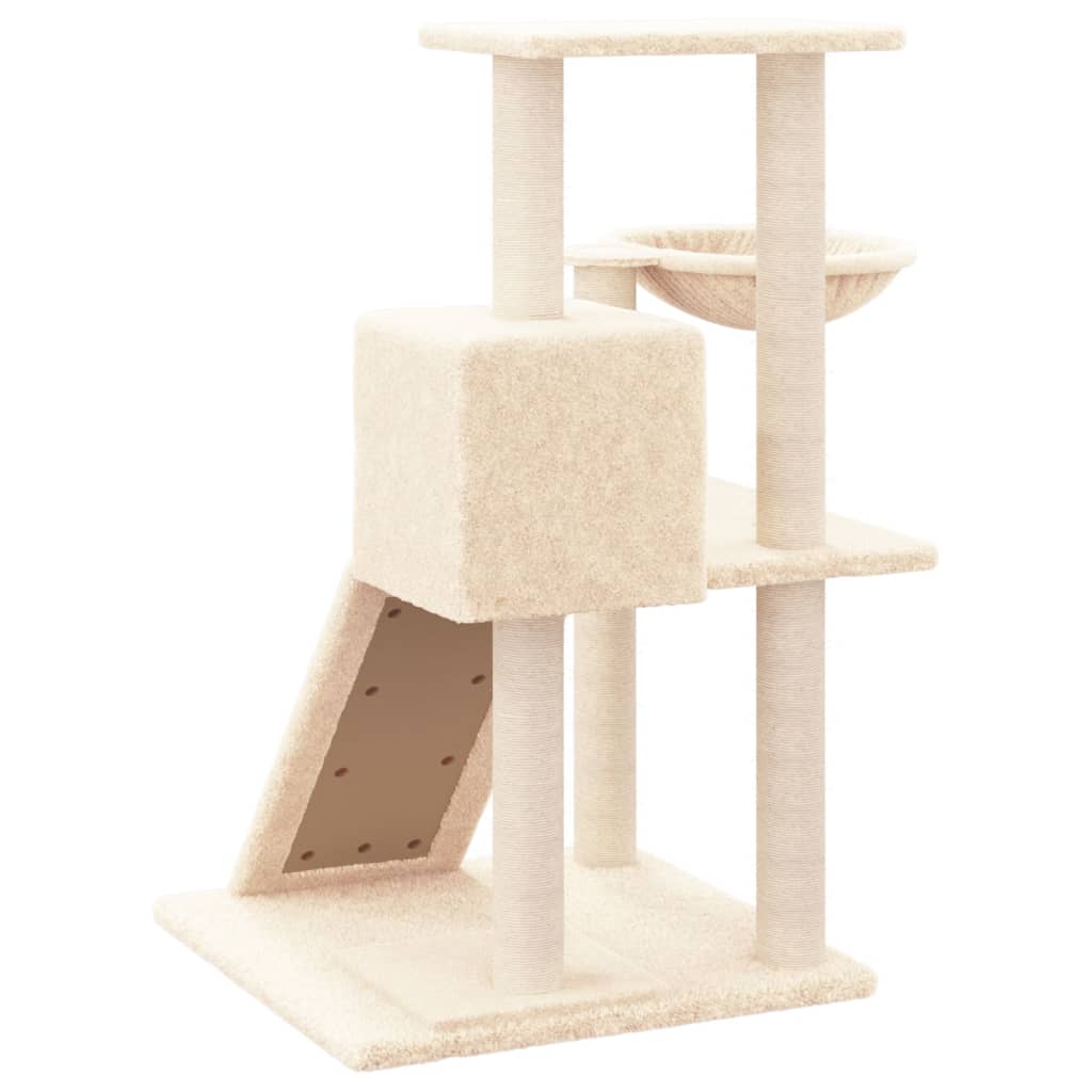 Albero per Gatti con Tiragraffi in Sisal Crema 82 cm 171666