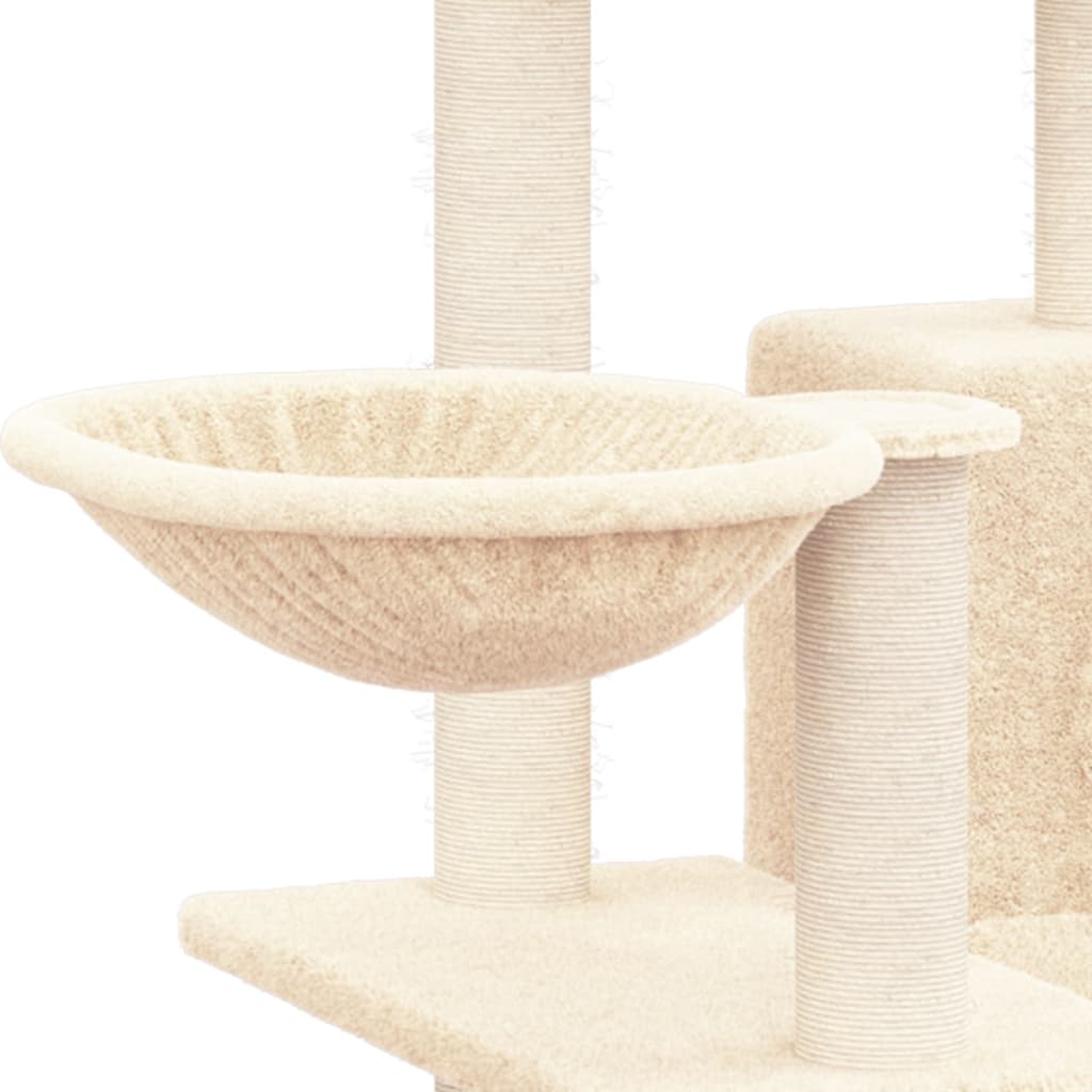 Albero per Gatti con Tiragraffi in Sisal Crema 82 cm 171666