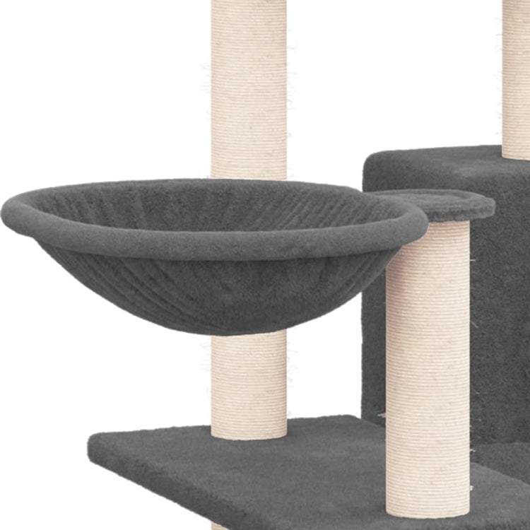 Albero per Gatti con Tiragraffi in Sisal Grigio Scuro 82 cm cod mxl 13178