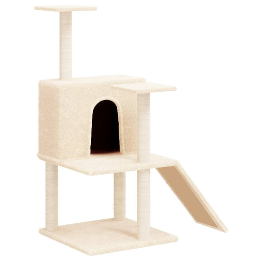 Albero per Gatti con Tiragraffi in Sisal Crema 109 cm 171669