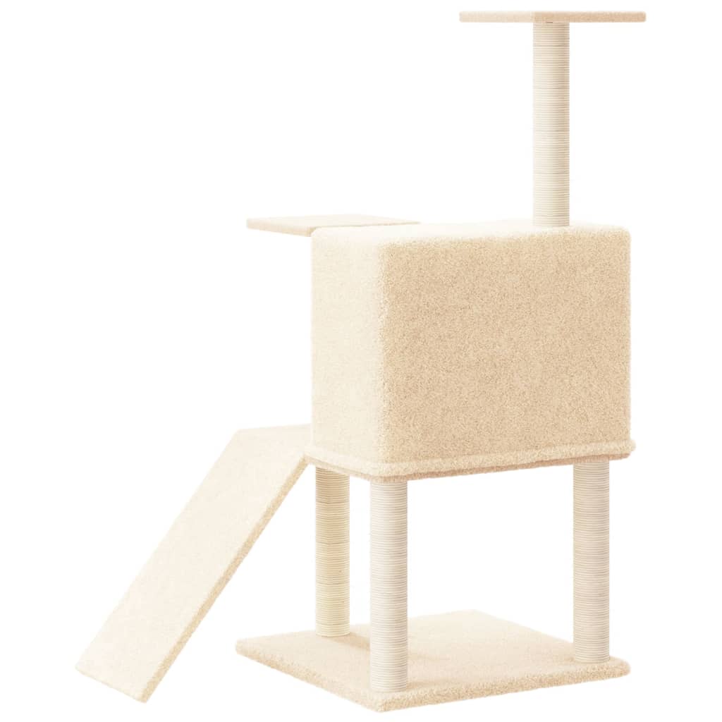 Albero per Gatti con Tiragraffi in Sisal Crema 109 cm