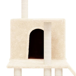 Albero per Gatti con Tiragraffi in Sisal Crema 109 cm