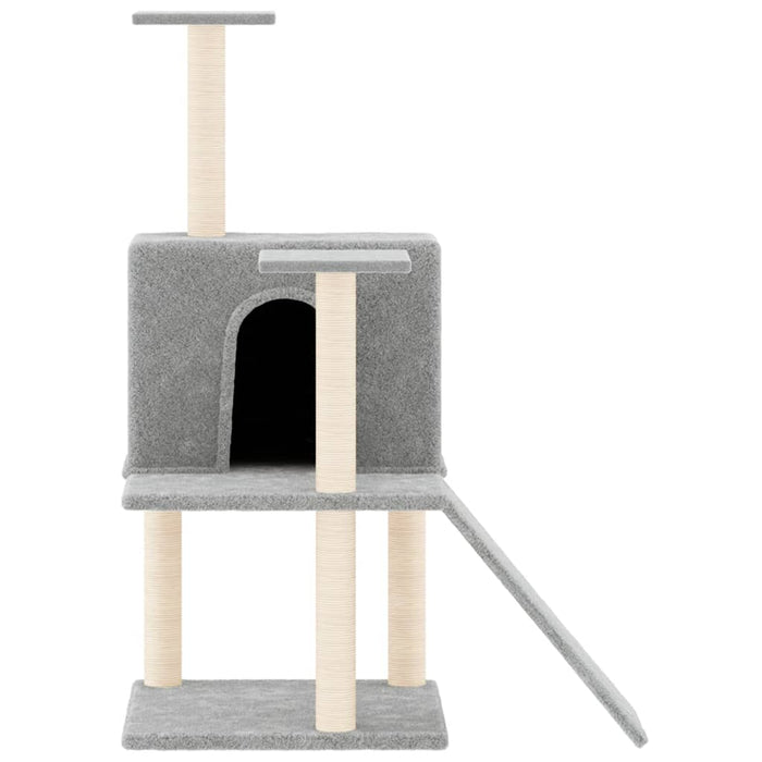 Albero per Gatti con Tiragraffi in Sisal Grigio Chiaro 109 cm 171670