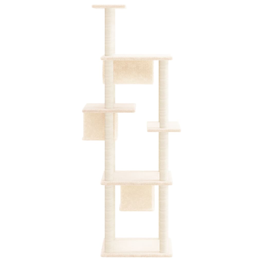 Albero per Gatti con Tiragraffi in Sisal Crema 169 cm 171672