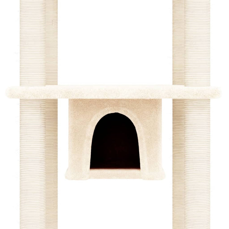 Albero per Gatti con Tiragraffi in Sisal Crema 169 cm 171672