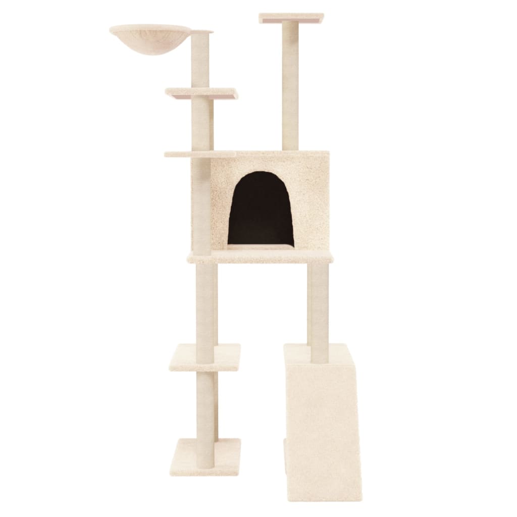 Albero per Gatti con Tiragraffi in Sisal Crema 166 cm cod mxl 15186