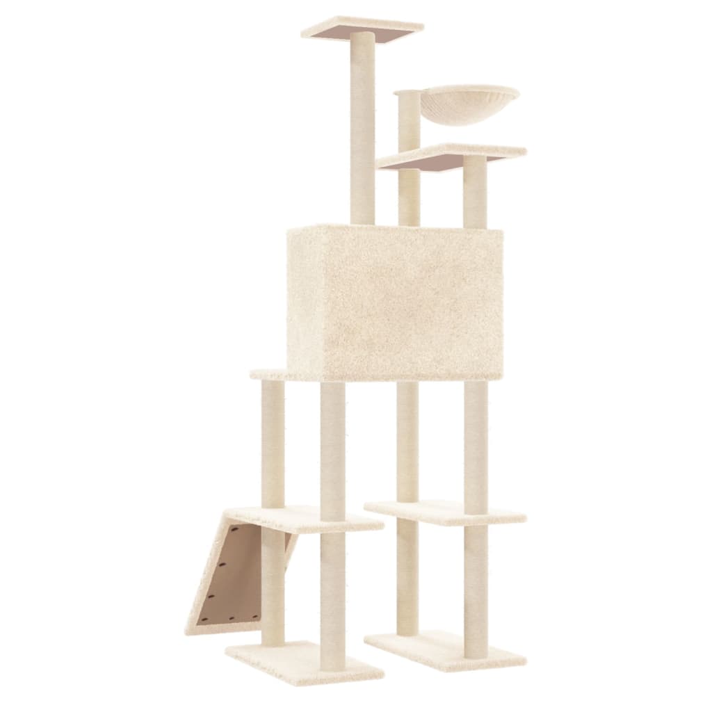 Albero per Gatti con Tiragraffi in Sisal Crema 166 cm cod mxl 15186