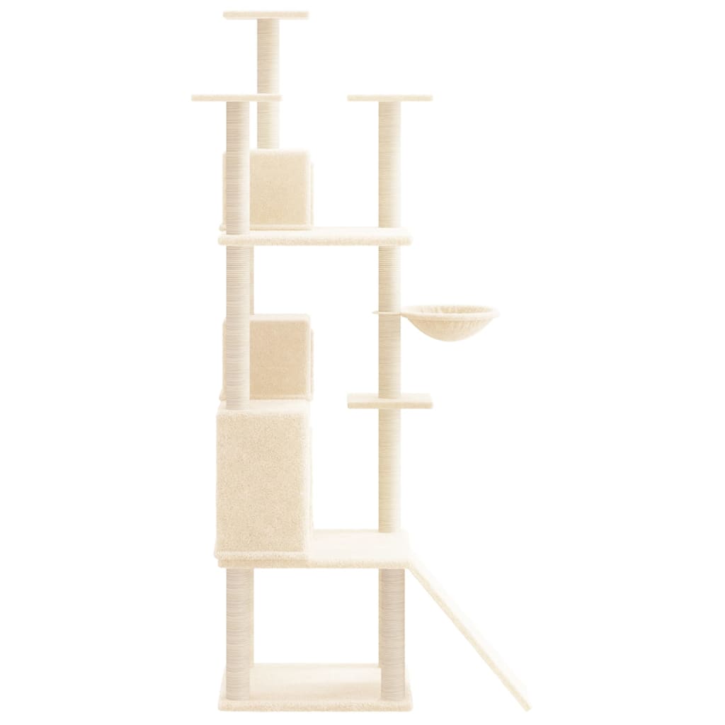 Albero per Gatti con Tiragraffi in Sisal Crema 175 cm cod mxl 13158