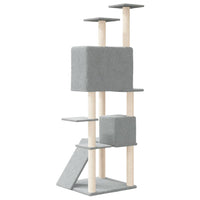 Albero per Gatti con Tiragraffi in Sisal Grigio Chiaro 153 cm cod mxl 13179