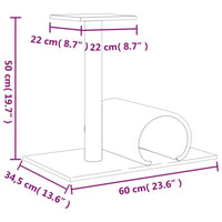 Palo Tiragraffi per Gatti con Tunnel Crema 60x34,5x50 cm 171696