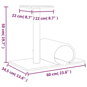 Palo Tiragraffi per Gatti con Tunnel Crema 60x34,5x50 cm 171696