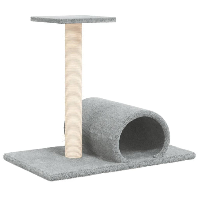 Palo Tiragraffi per Gatti con Tunnel Grigio Chiaro 60x34,5x50cm cod mxl 24644