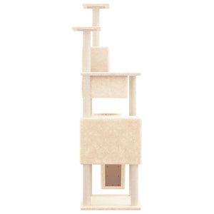 Albero per Gatti con Tiragraffi in Sisal Crema 168 cm 171699